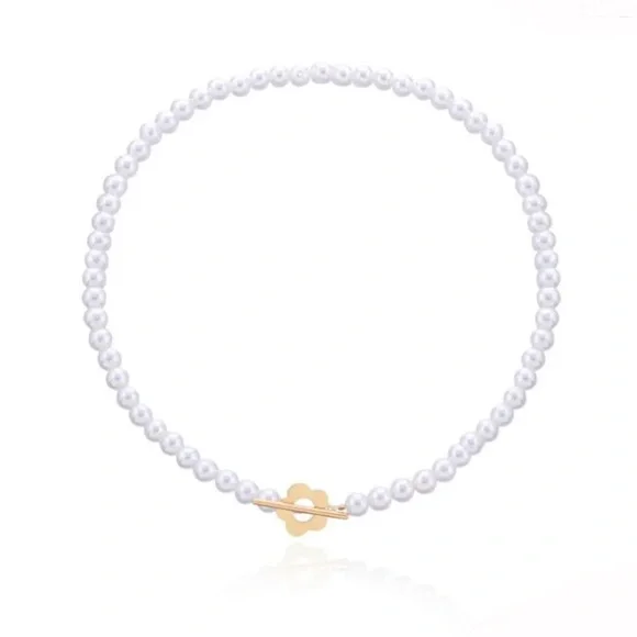 Vintage NWT Boutique Glass crystal pearl beaded & gold statement elegant choker - Picture 2 of 7